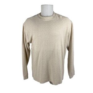 Paolo Valenzie Ben XL Tan Sweater Italy Textured Long Sleeve